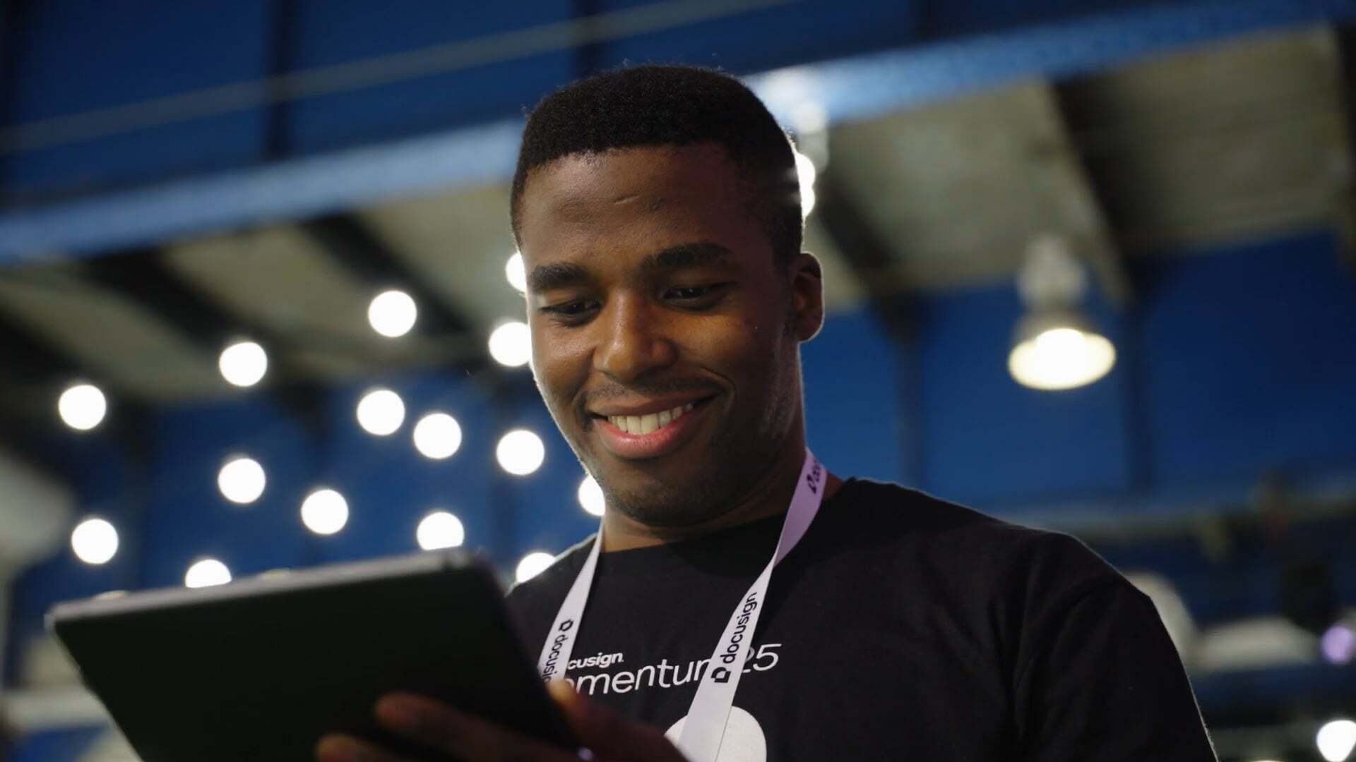 A presenter at a conference, from a Casual film
