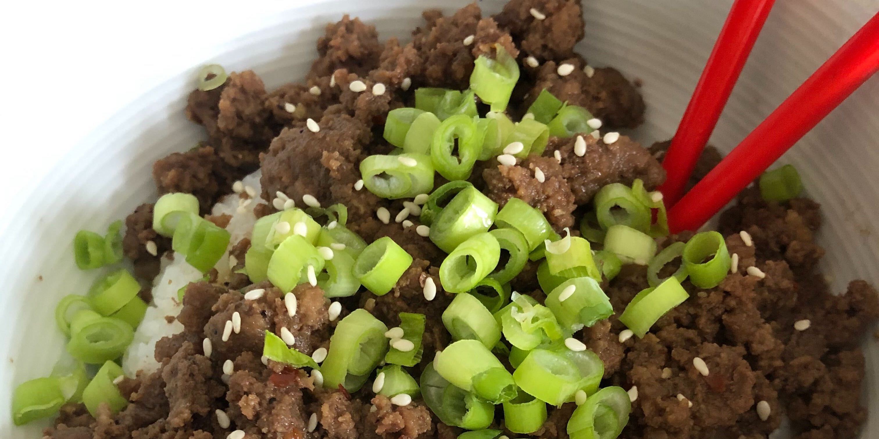 Korean Ground Beef and Rice Bowl